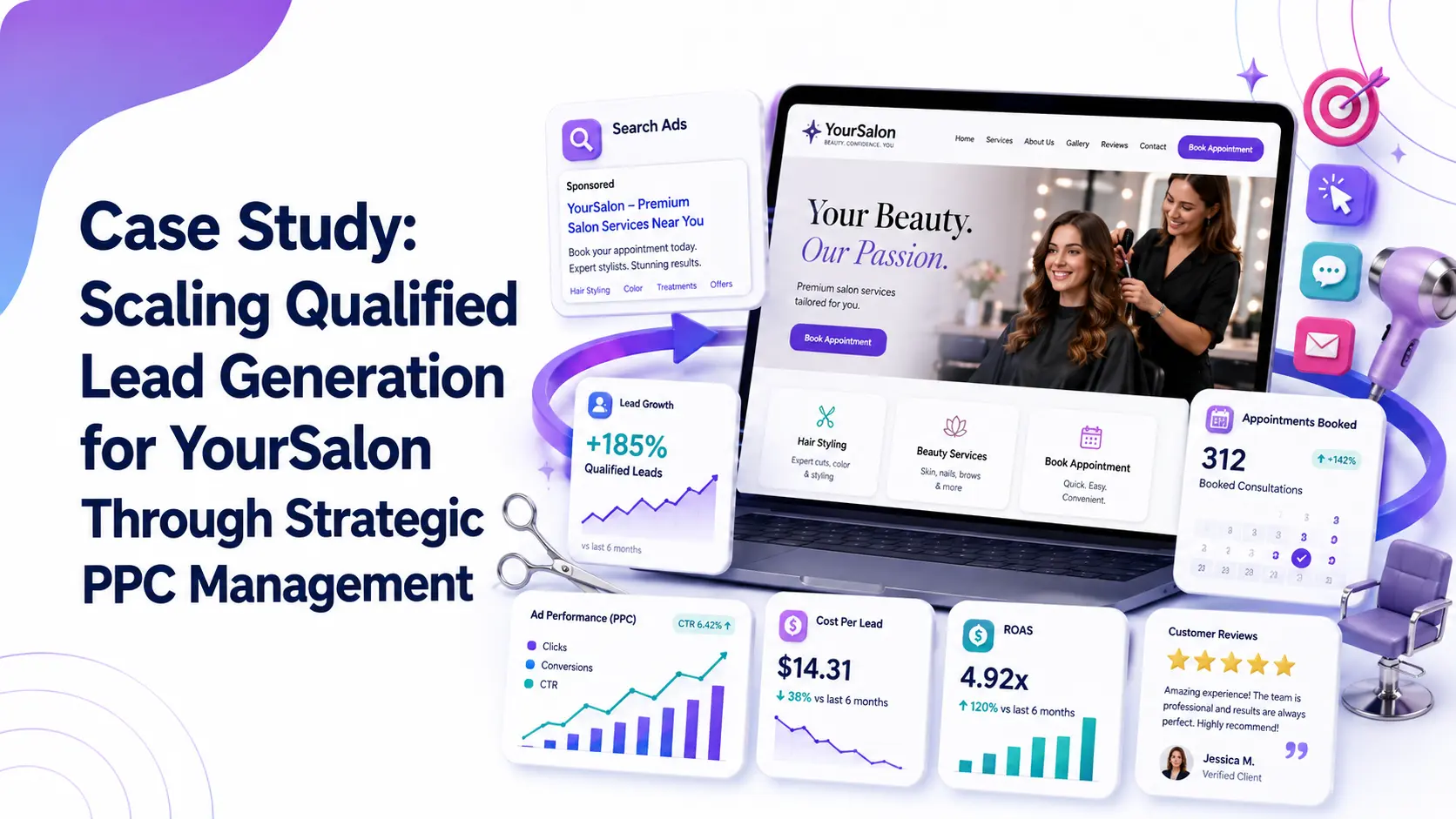 Read more about the article Case Study: Scaling Qualified Lead Generation for YourSalon Through Strategic PPC Management